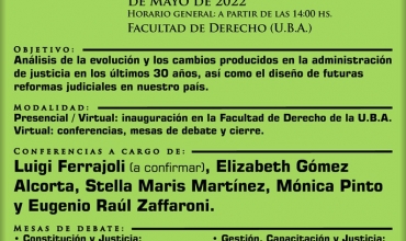 Información sobre Jornadas Nacionales de Justicia - Mayo 2022